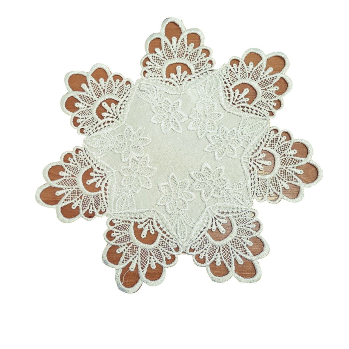 Serwetka Z Gipiurą, 40Cm, Kremowa Geometryczny, G01-02-K