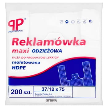 Reklamówki Hd Maxi Odzieżowa Biała 200 Szt Hdpe