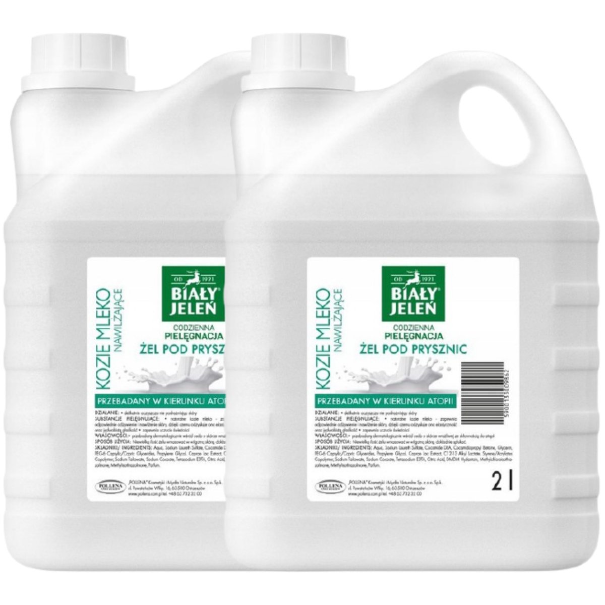 Biały Jeleń, Żel Pod Prysznic, Kozie Mleko, 2x2l