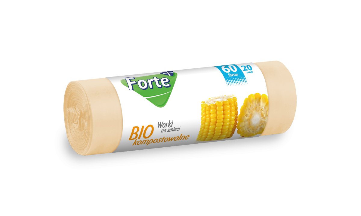Forte+ Zestaw 9 X Worki Biokompostowalne Beżowe 60L 20 Szt. / Forte+