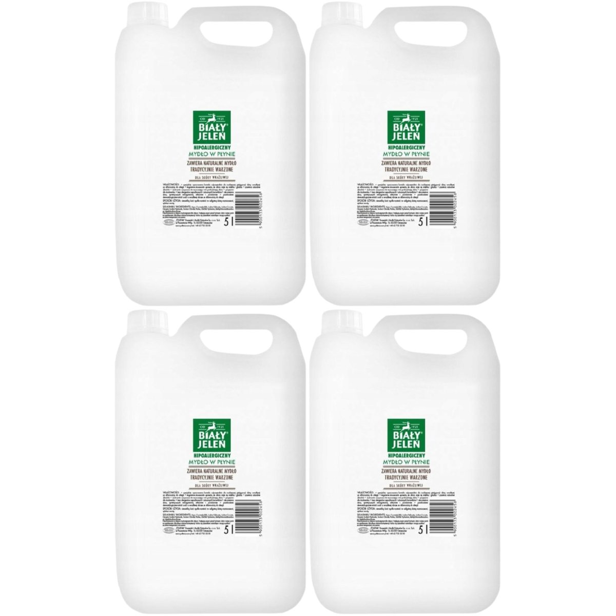 Biały Jeleń, Hipoalergiczne Mydło W Płynie, 4X5L