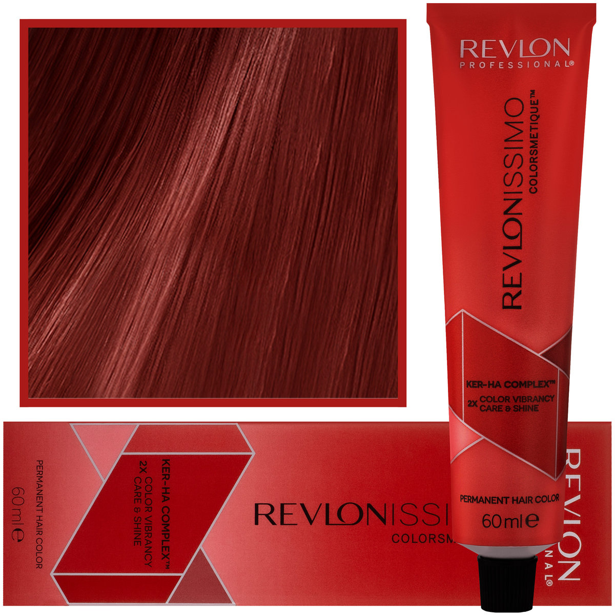 REVLON PROFESSIONAL Revlon Professional Revlonissimo Colorsmetique Color&Care permanent Hair Color 66.64, czerwony kolor miedzi, 1 opakowanie (1 x 60 ml)