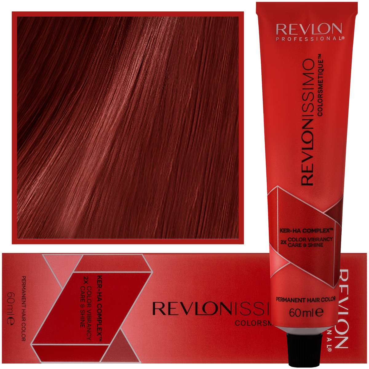 REVLON PROFESSIONAL Revlon Professional Revlonissimo Colorsmetique Color&Care permanent Hair Color 55.64, ciemnoczerwony miedź, 1 opakowanie (1 x 60 mililitrów)