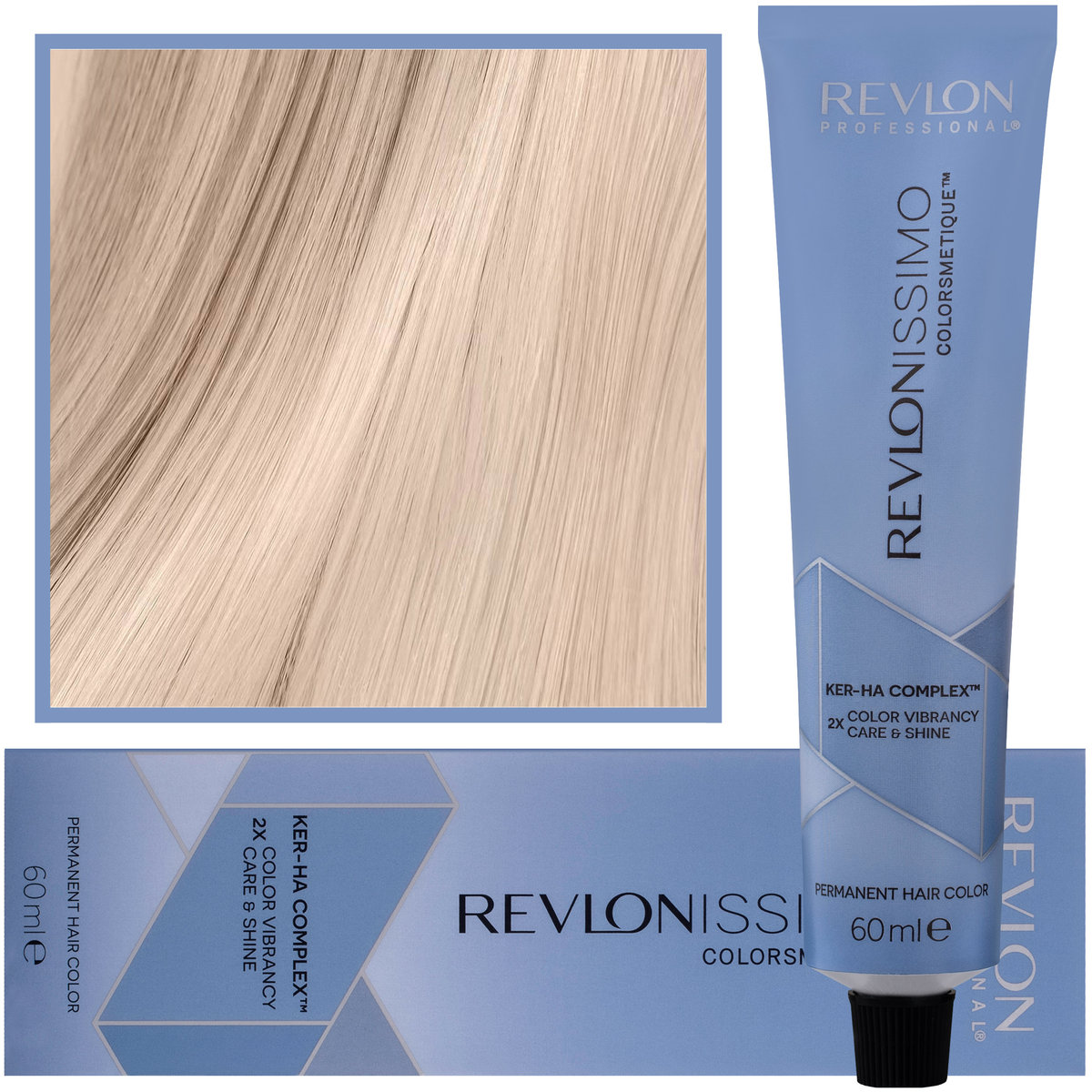 REVLON PROFESSIONAL Revlon Professional Revlonissimo Colorsmetique Color&Care permanent Hair Color 9.2, bardzo jasny blond Irisé, 1 opakowanie (1 x 60 ml)