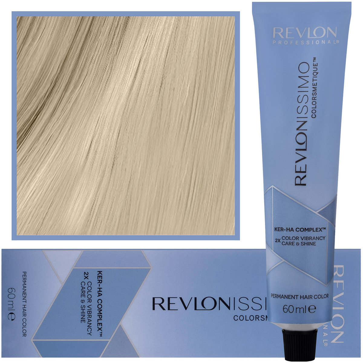 Revlon Professional Revlonissimo Colorsmetique Color&Care Permanent Hair Color 10.01, wyjątkowo jasny blond popiół naturalny, 1 opakowanie (1 x 60 ml)