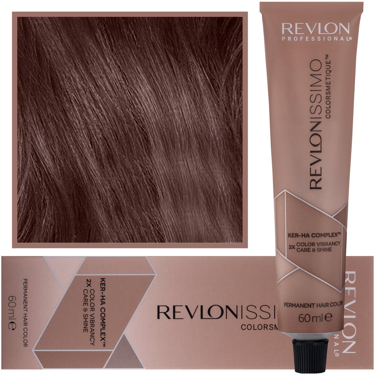 Revlon, Revlonissimo Colorsmetique, Kremowa Farba Do Włosów Z Pielęgnującym Komplexem Ker-Ha, Kremowa Formuła 4,15, 60 ml