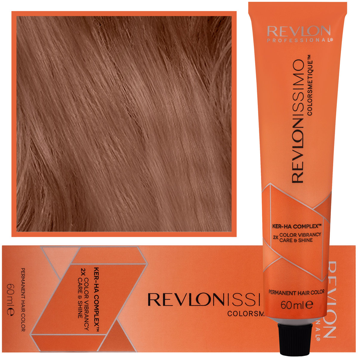 REVLON PROFESSIONAL Revlon Professional Revlonissimo Colorsmetique Color&Care permanent Hair Color 7.44, średni blond miedź, 1 opakowanie (1 x 60 mililitrów)