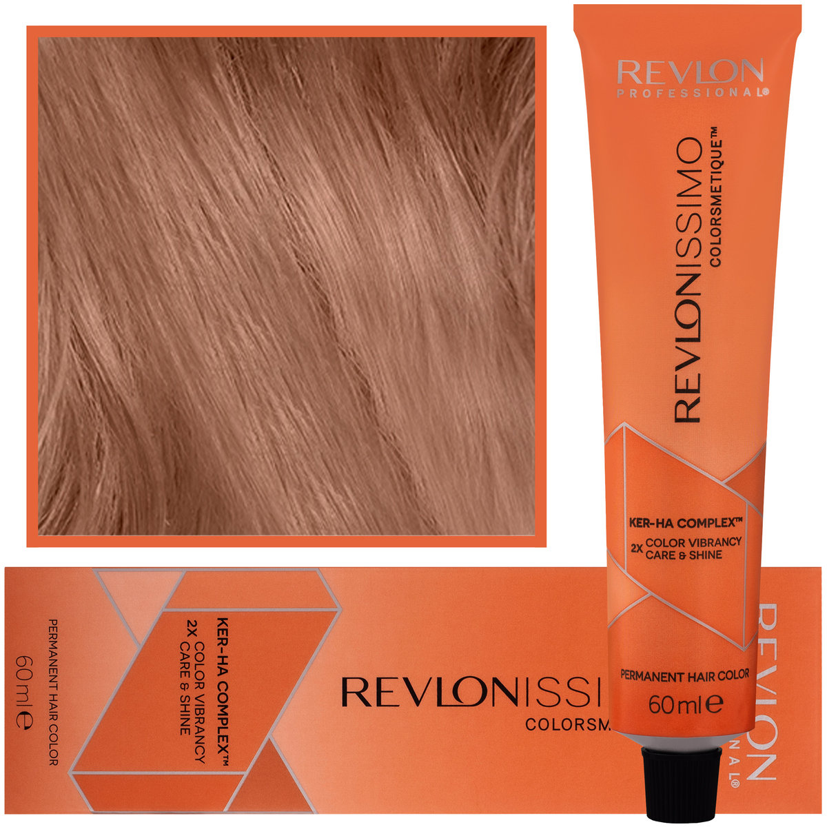 REVLON PROFESSIONAL Revlon Professional Revlonissimo Colorsmetique Color&Care permanent Hair Color 7.43, średni blond miedź złoto, 1 opakowanie (1 x 60 mililitrów)