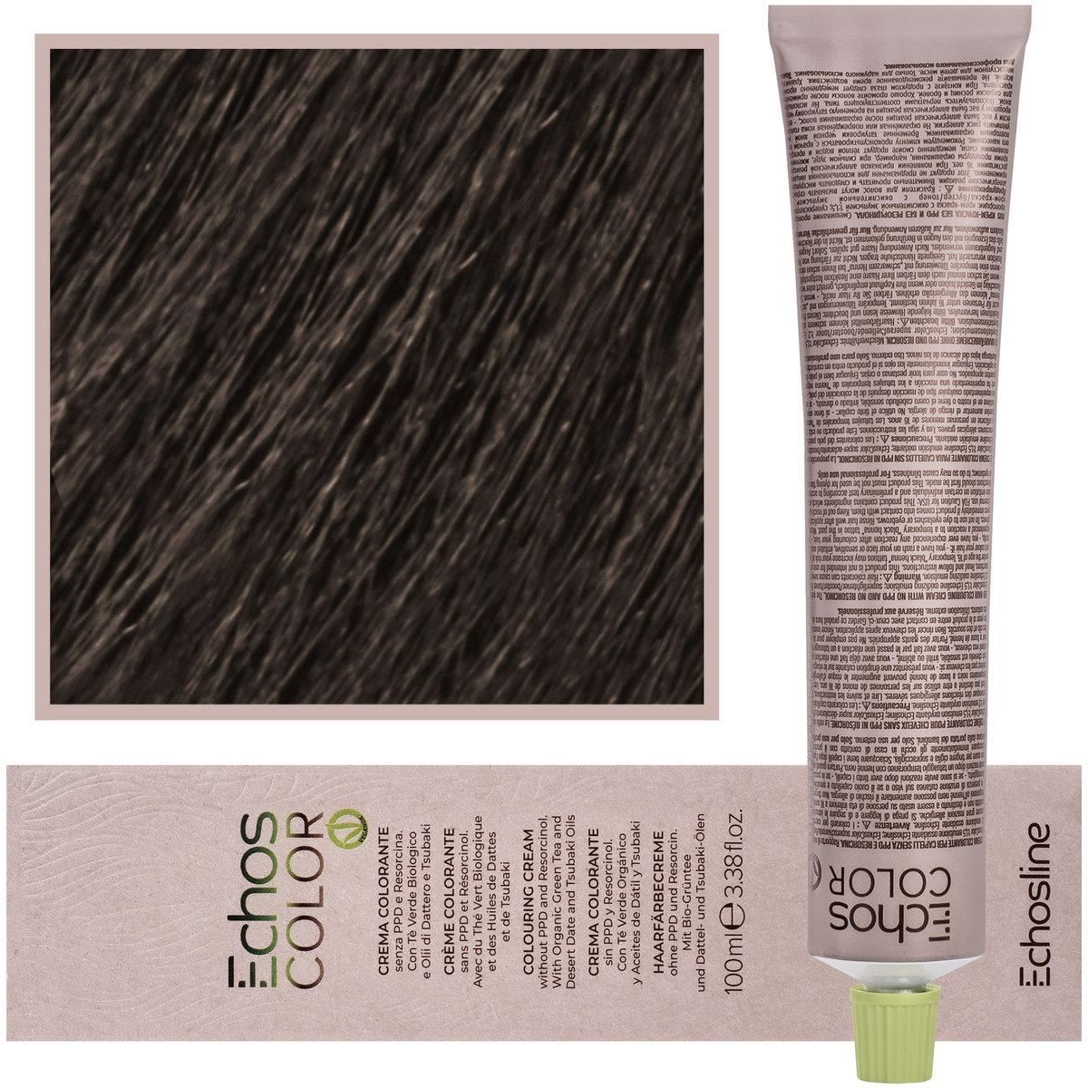 Echosline, Echos Color, Kremowa, Trwała Farba Do Włosów Z Woskiem Pszczelim, Ice 6,0 Zimny Naturalny Ciemny Blond, 100 ml
