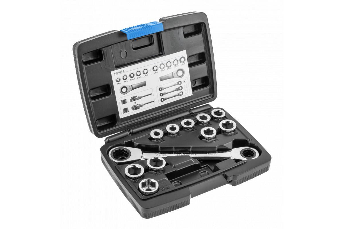 Hogert Klucz Oczkowy + Grzechotka Nasadki Ht1R490 Högert Technik Ht1R490 5902801399480