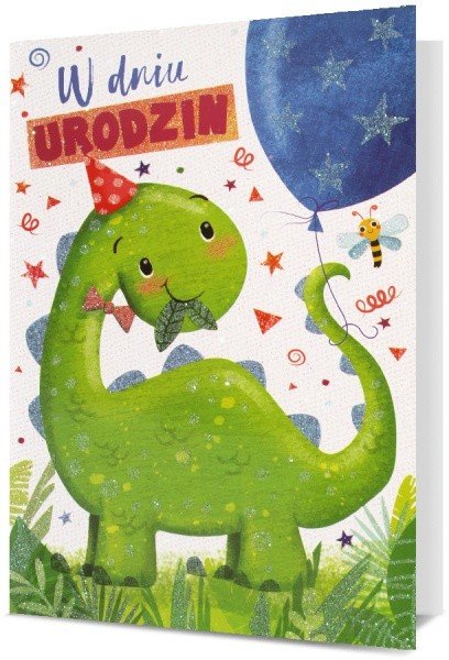 Kartka Urodzinowa Dla Dziecka Z Dinozaurem Kstar79