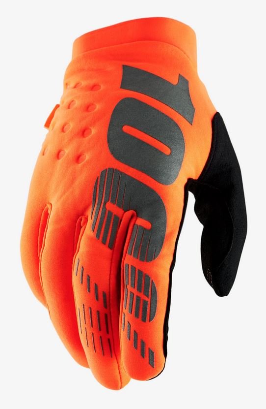 100% Rękawiczki Rowerowe Juniorskie Brisker Orange-Black Sto-10016-260-06 S