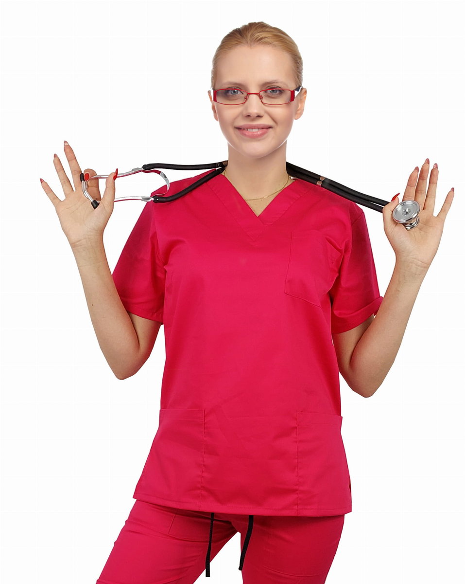 Bluza medyczna damska FLEX elastyczna kolor fuksja XXS