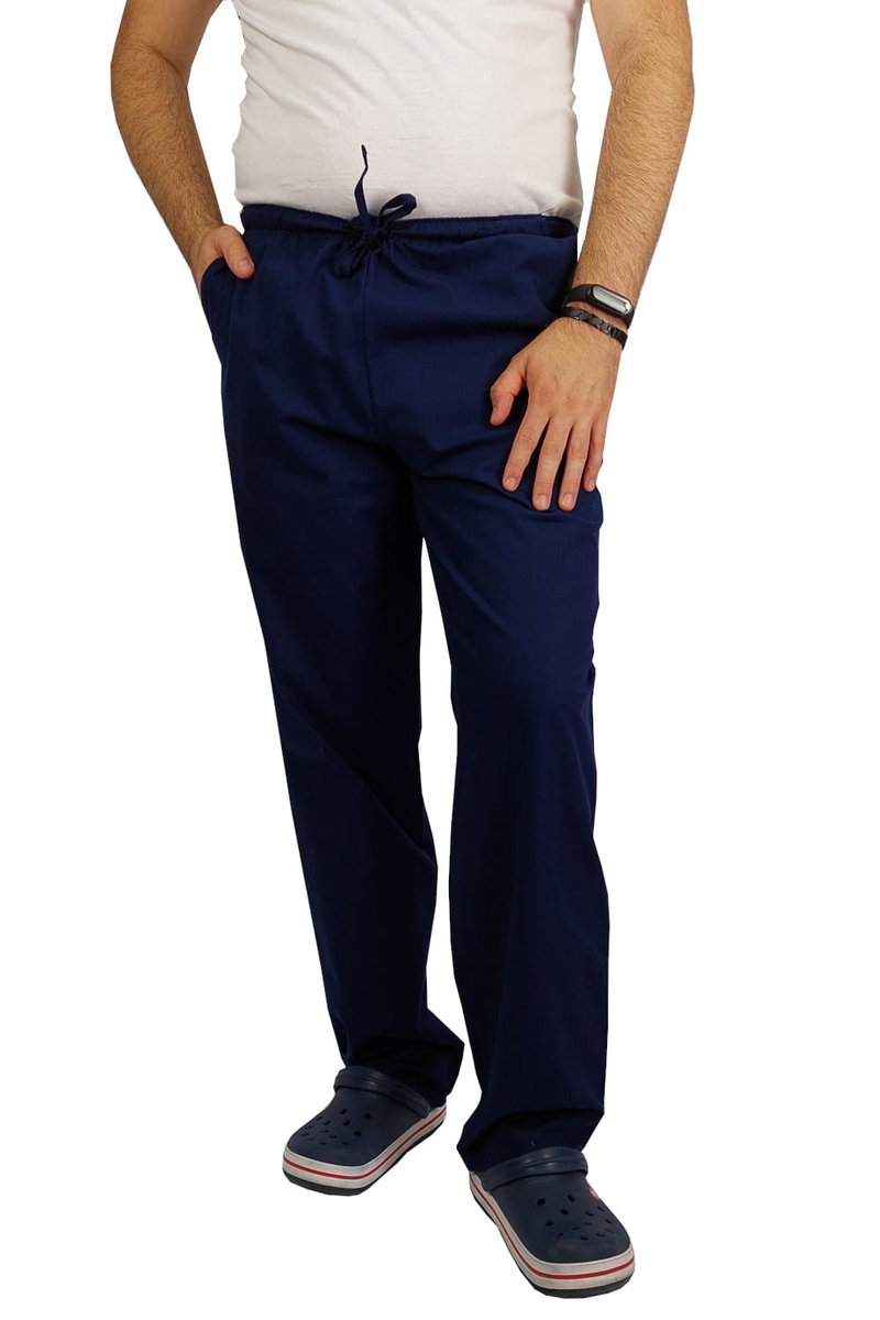 Spodnie medyczne chirurgiczne 100%bawełna męskie granatowe XXL