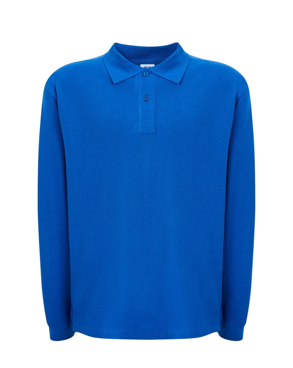 Koszulka polo medyczna męska chabrowa rękaw długi S