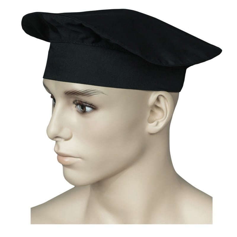 Czapka budyniówka szefa kuchni niska czarna