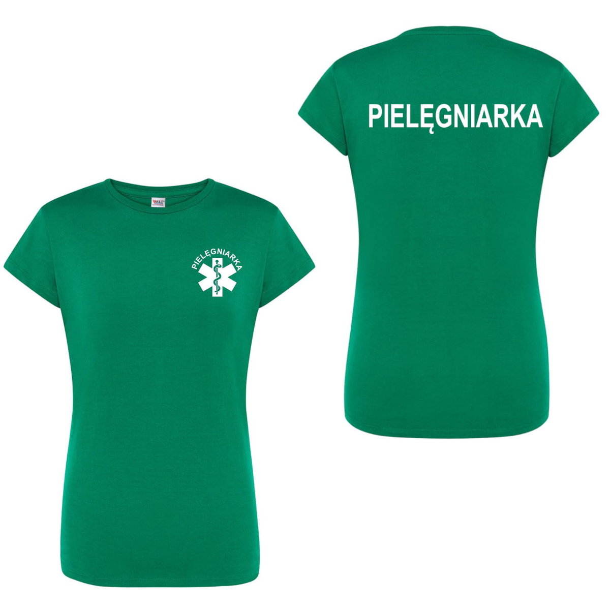T-shirt - pielegniarka koszulka medyczna damska zielona L