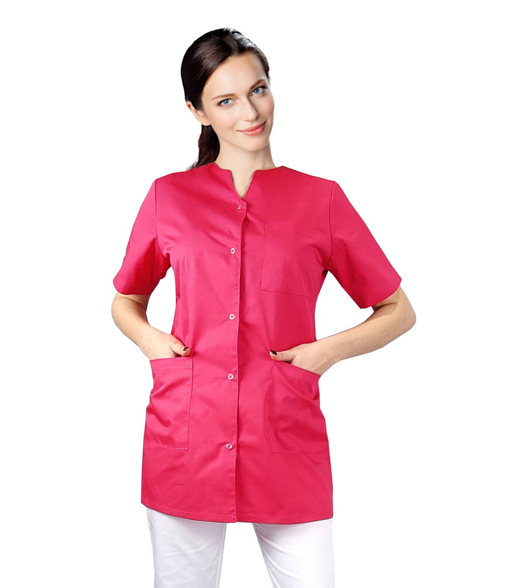 Żakiet medyczny, kosmetyczny damski kolor amarant dekolt serek na zatrzaski 36