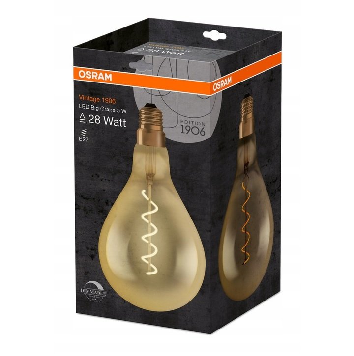 Osram Led Żarówka Duża Vintage 4W = 28W 2000K E27