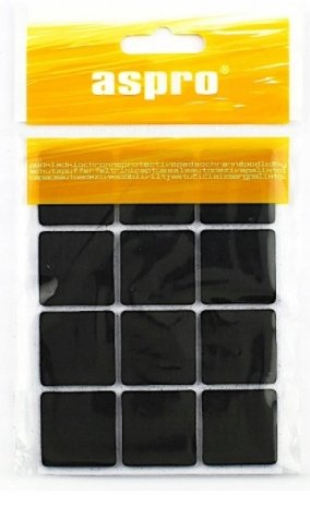 Podkładki Filcowe Samoprzylepne 2,8X2,8 Cm Czarne 12 Szt.