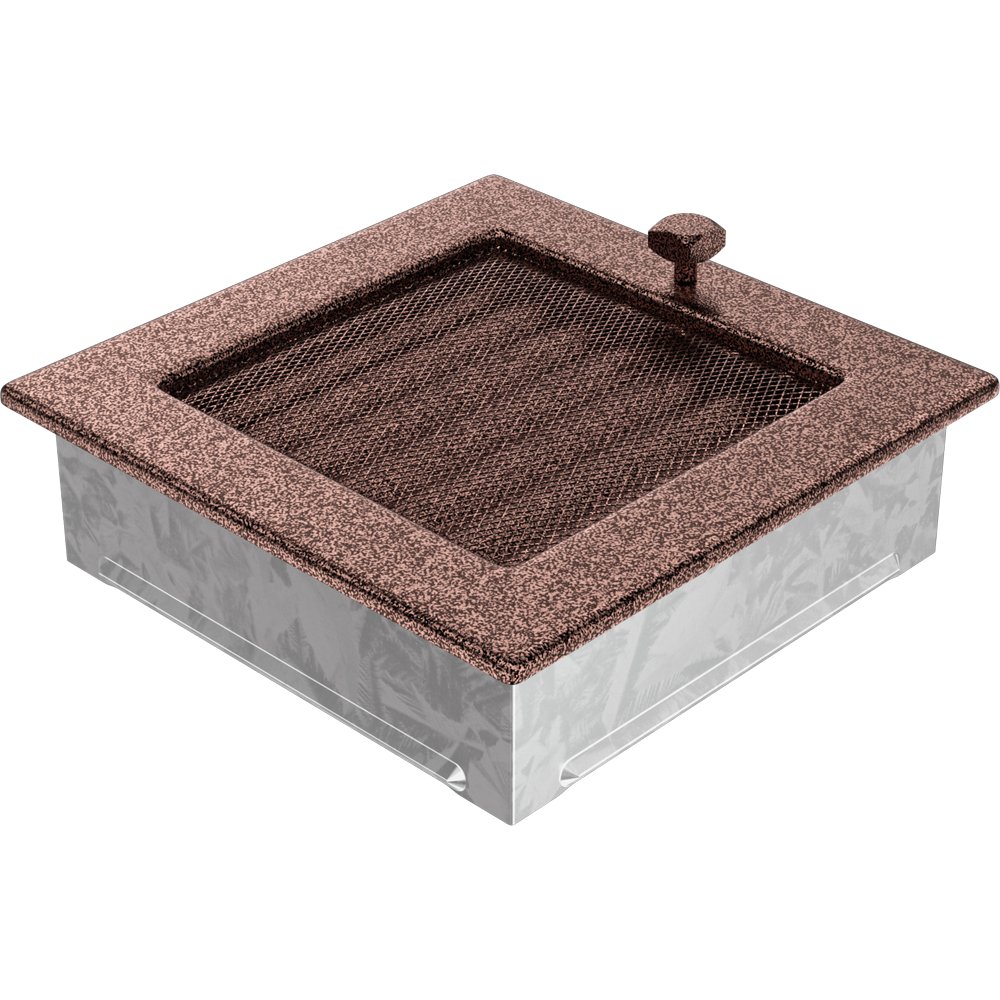 KNAP Kratka kominkowa CZARNA MIEDŹ 17x17 Z ŻALUZJĄ wys. 170 x szer. 170 x gł. 45 mm KNAP