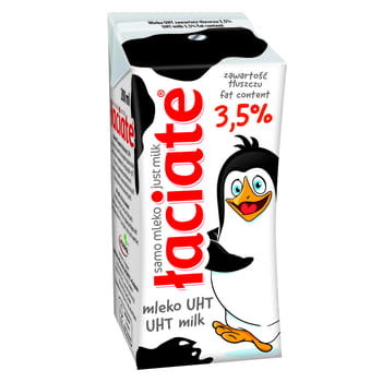 Mleko Łaciate Uht 3,5% 0,2L Karton Ze Słomką
