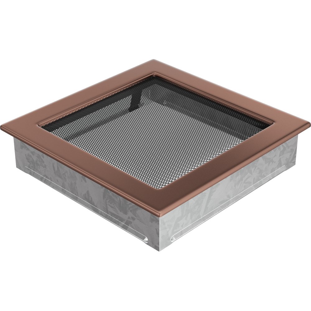 Kratki.pl KRATKA KOMINKOWA PROSTOKĄTNA MIEDŹ GALWANICZNA 220X220 MM 22MG