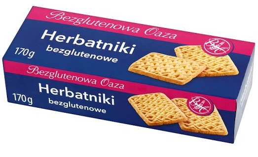 Oaza Bezglutenowa Herbatniki 170g bezglutenowe Bezglutenowa OAZA HERBATNIKI 170G