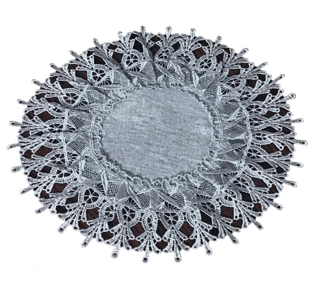 Serwetka Z Gipiurą, 40Cm, Szara Geometryczna, G11-03-K