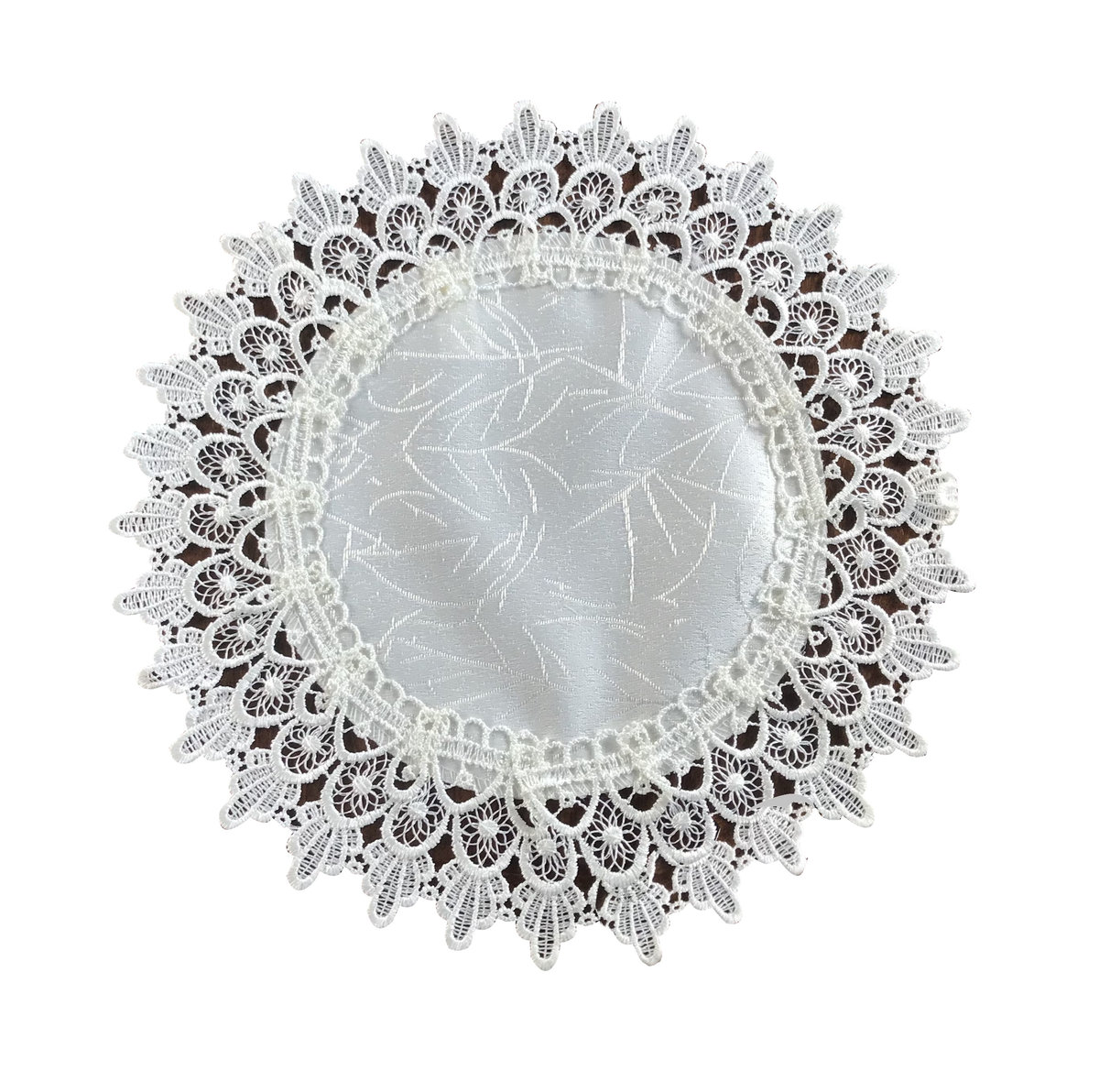 Serwetka Z Gipiurą, 40Cm, Kremowa W Liście, G14-02-K
