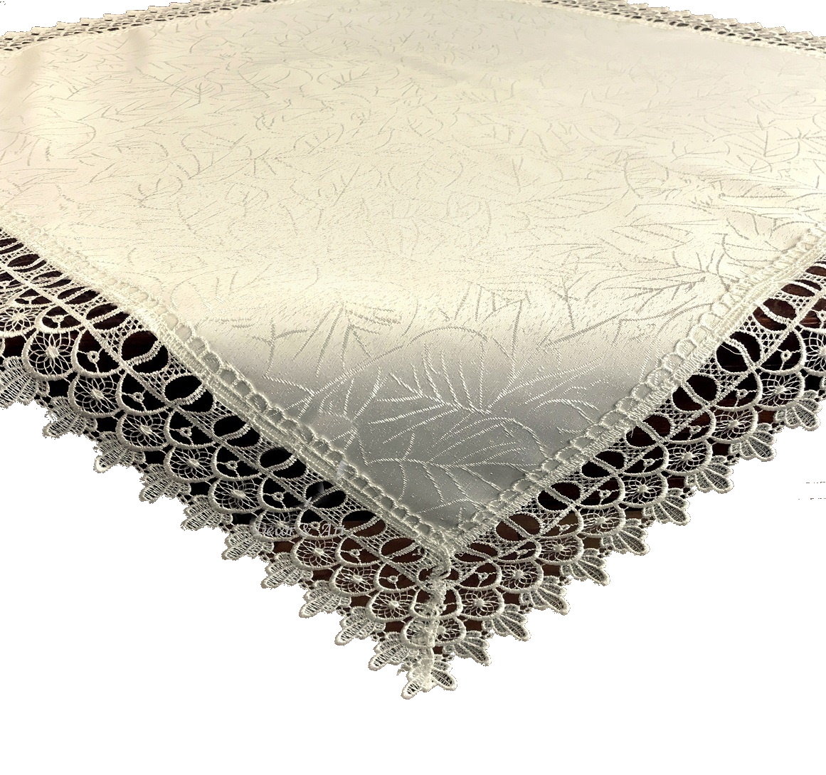 Nakładka Z Gipiurą, 85X85, Kremowa W Liście, G14-02-Kw