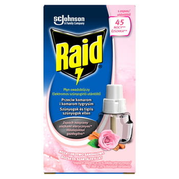 Raid® Płyn Owadobójczy Przeciw Komarom O Zapachu Róży I Drzewa Sandałowego 27Ml