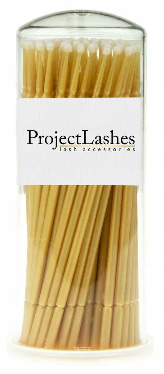 Project Lashes, Mikro Aplikatory Waciki Bezwłókienkowe, 100 Sztuk