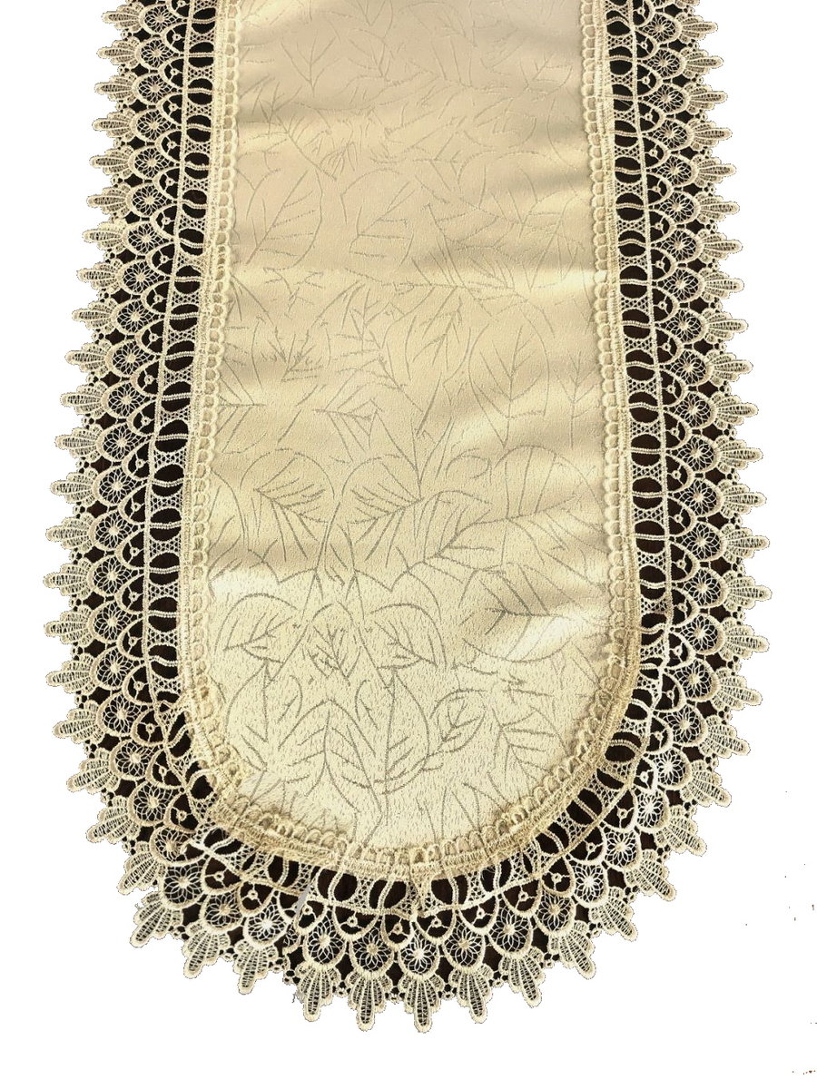 Bieżnik Z Gipiurą, 60X120, Beżowy W Liście, G14-03-Ov