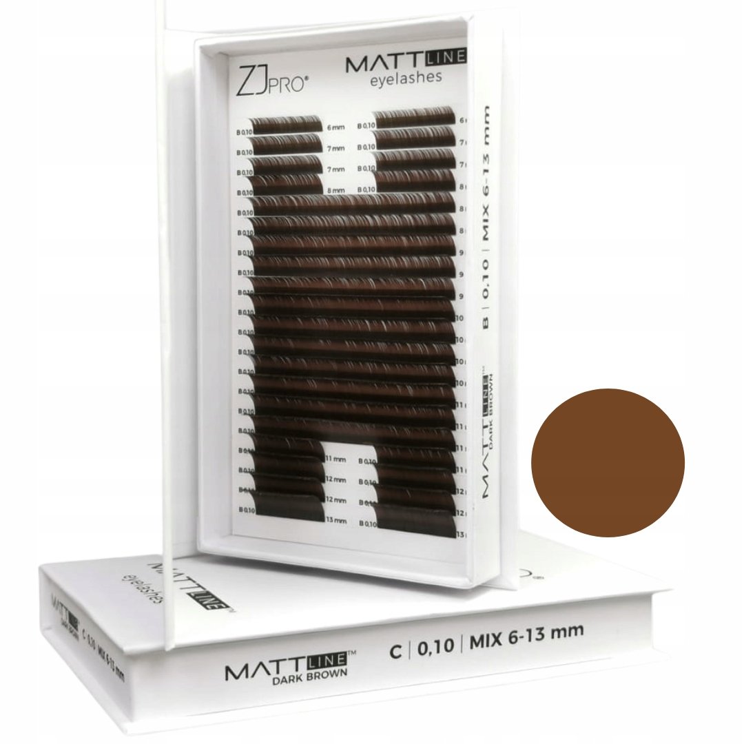 Project Lashes, Brązowe Zj Pro Mattline Dark Brown Brąz Mix C 0,07