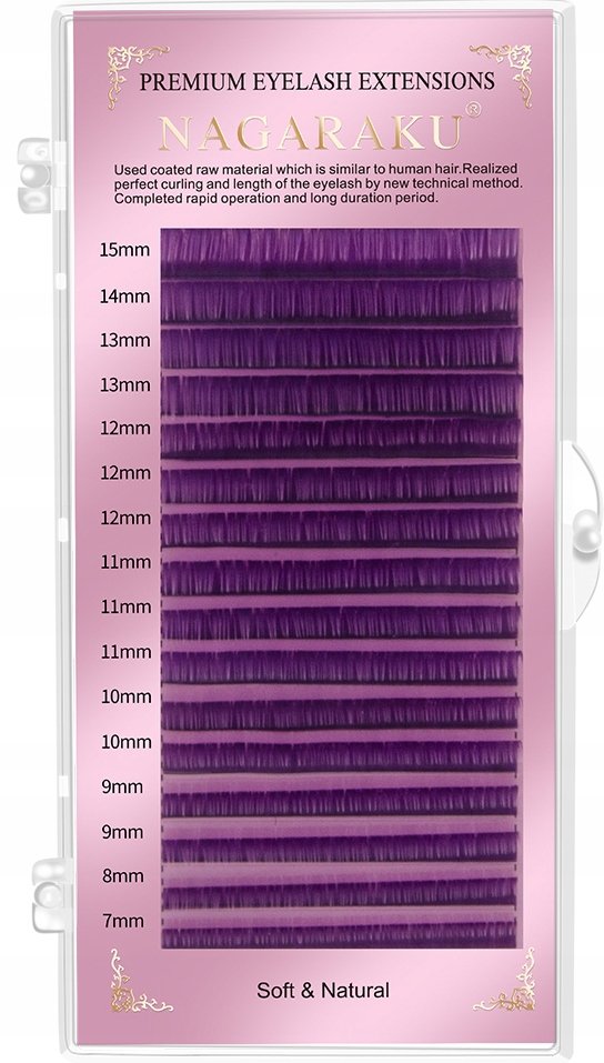 Project Lashes, Rzęsy Nagaraku Premium Fiolet C 0,07 Mix, 16 Linii