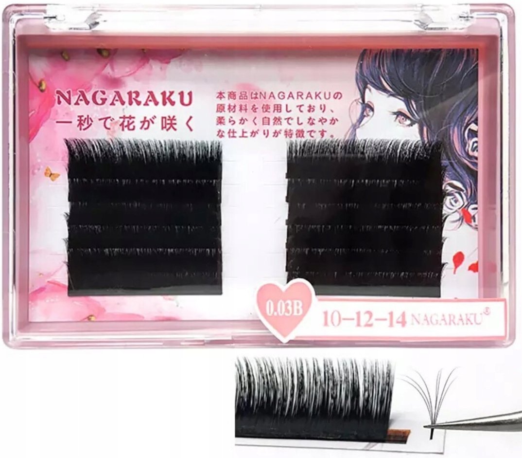 Project Lashes, Rzęsy Speed Nagaraku Auto Kępki C 0,03 10-12-14mm