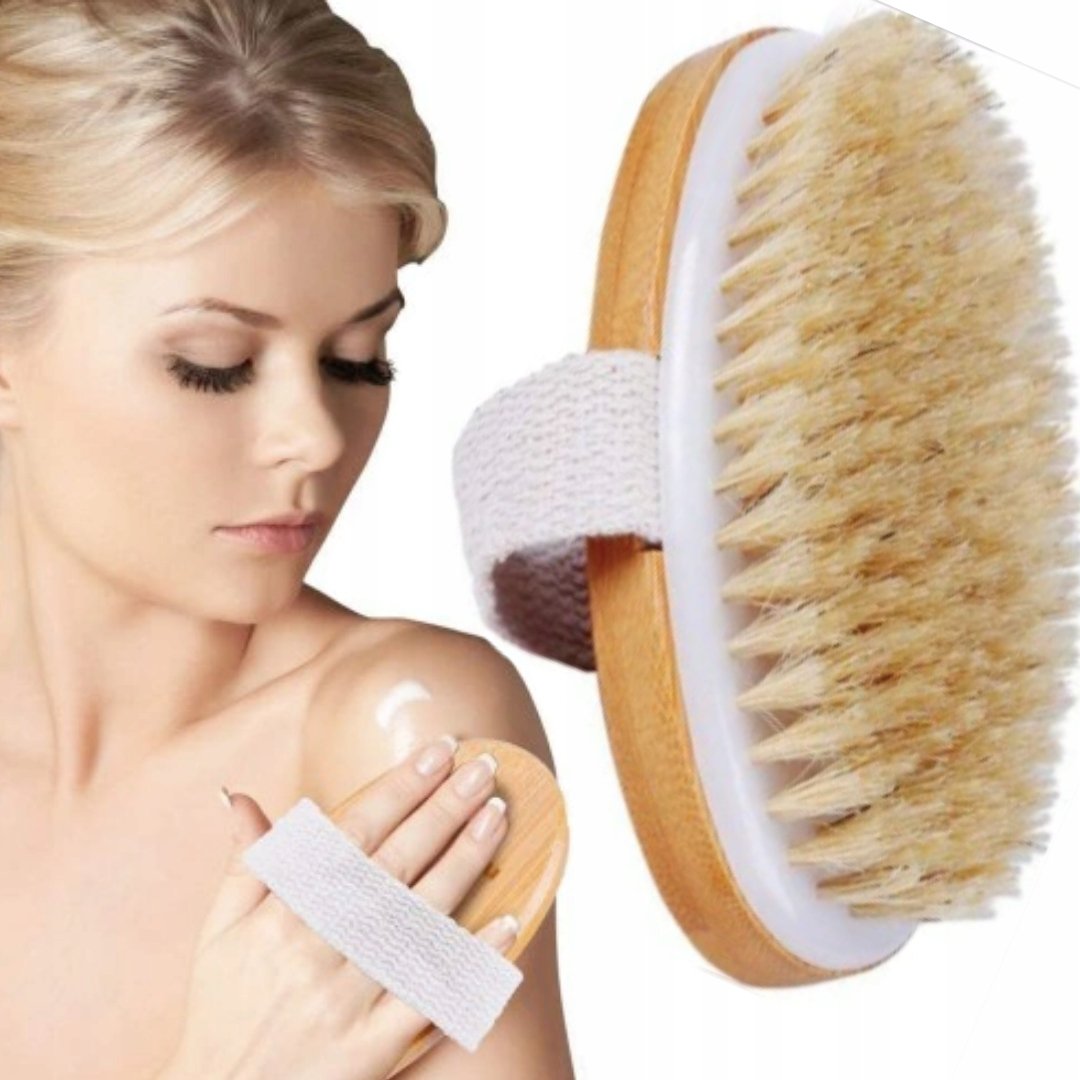 Szczotka Do Masażu Ciała Na Sucho Mokro Naturalna