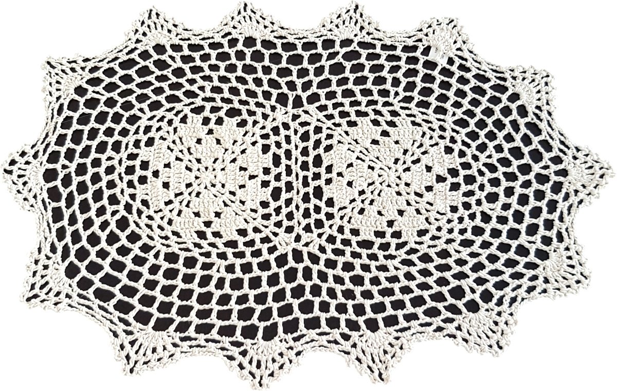 Serwetka Szydełkowa, 30X45, Kremowa Geometryczna, G16-02-Ov