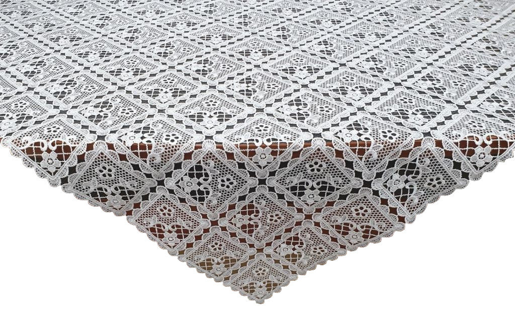 Nakładka Z Gipiury, 50X50, Biała Geometryczna W Kwiaty, G20-01-Kw