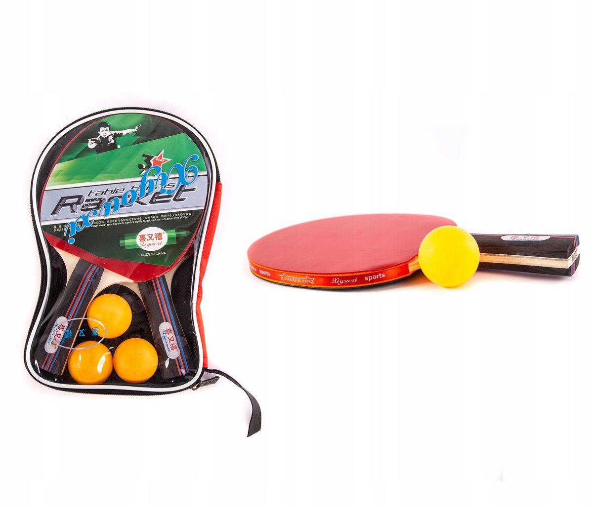 Rakietki Do Ping Ponga 2Szt Zestaw W Pokrowcu