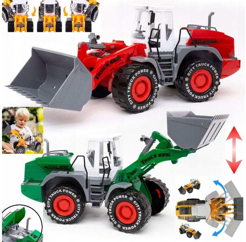 6849 Pojazd Traktor Budowlany 35Cm Koparka Napęd , Czerwony