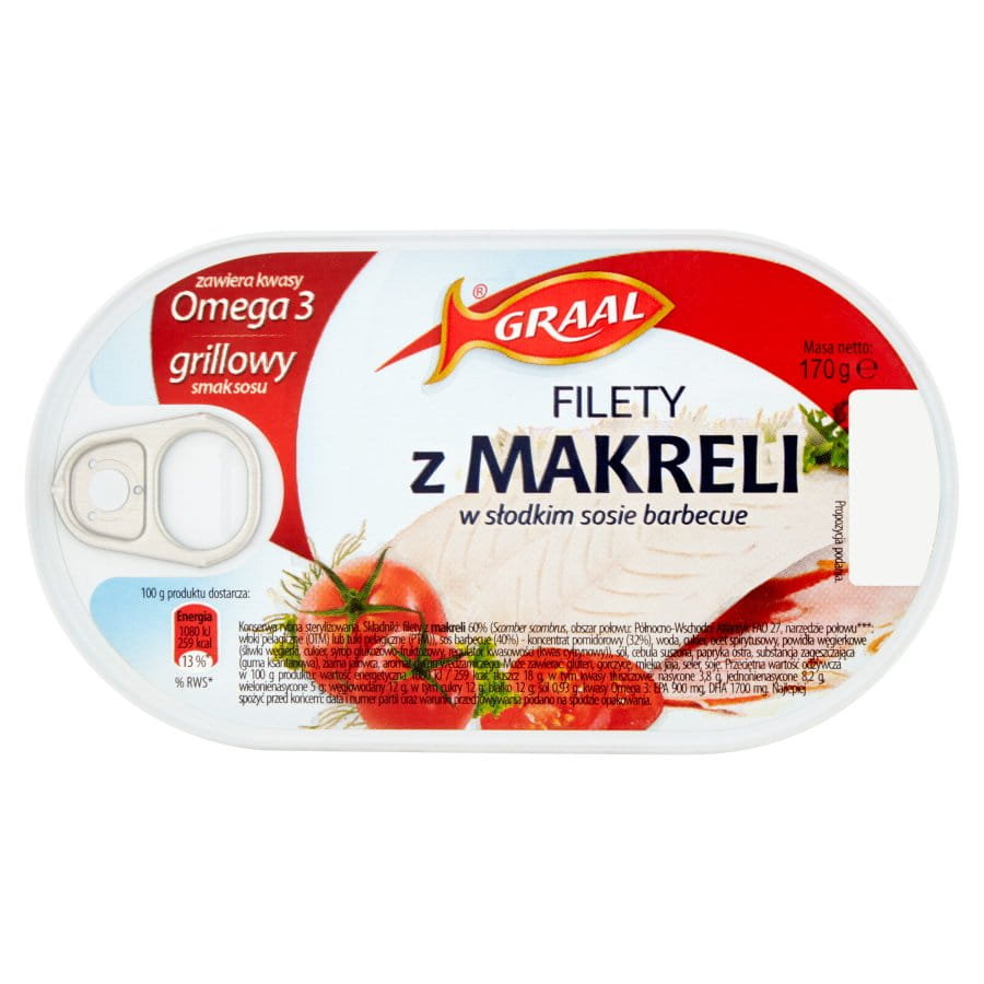 Graal FILETY Z MAKRELI W SŁODKIM SOSIE BARBECUE 170G zakupy dla domu i biura! 42177964