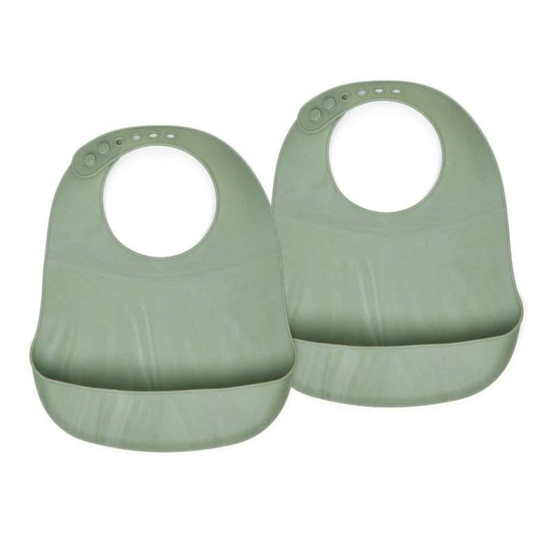 Nuuroo - 2 Śliniaki Silikonowe Z Kieszonką Tex Light Green