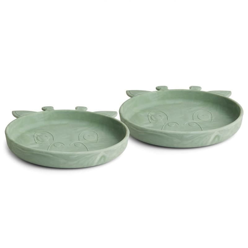 Nuuroo - 2 Talerzyki Silikonowe Giraf Light Green