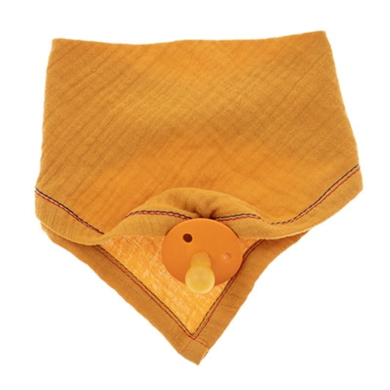 Hi Little One - Bandana, Śliniak Z Zawieszką Na Smoczek Z Organicznej Bio Bawełny Gots Bandana Bibs 3In1 Apricot