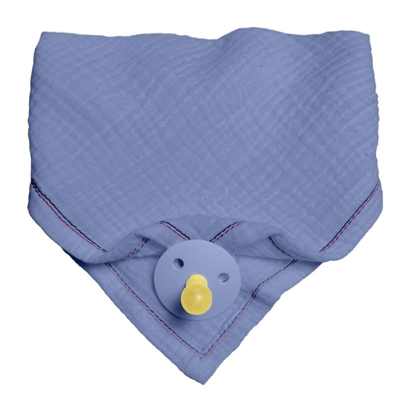 Hi Little One - Bandana, Śliniak Z Zawieszką Na Smoczek Z Organicznej Bio Bawełny Gots Bandana Bibs 3In1 Sky Blue