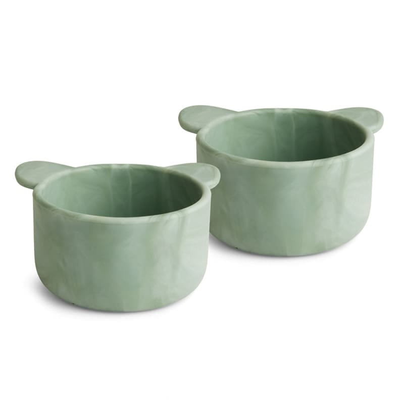 Nuuroo - 2 Miseczki Silikonowe Na Przekąski Rosa Light Green