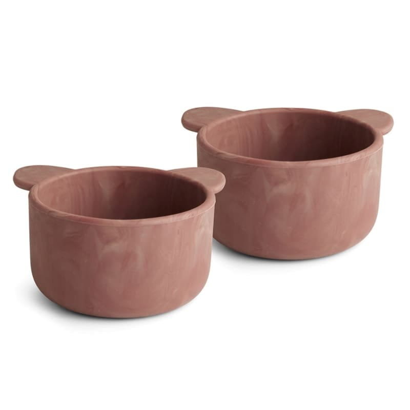 Nuuroo - 2 Miseczki Silikonowe Na Przekąski Rosa Red