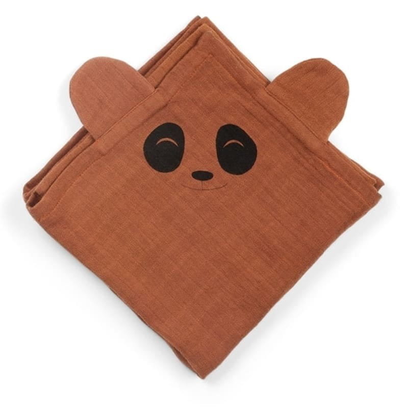 Nuuroo - 2 Pieluszki Z Organicznego Muślinu Panda Caramel Cafe 70 X 70 Cm